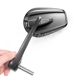 Bar end tapered black mat mirror Mamba carbon fiber M12 for BMW S1000R S1000RR - Picture 1 of 12