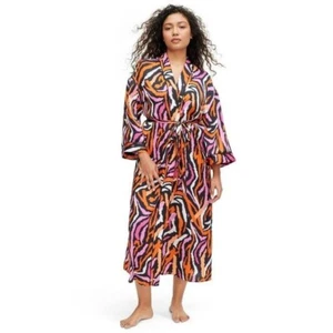 Diane Von Furstenberg X Target Long Robe Medium Pink Zebra Print DVF - Picture 1 of 8
