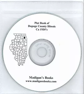 DuPage Co Illinois IL anni '30 Atlas plat book genealogia storia proprietari terrieri CD - Foto 1 di 1