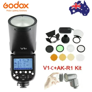 Godox V1-C 2.4G TTL HSS Camera Flash Speedlight for Canon + AK-R1 Accessories - Picture 1 of 12