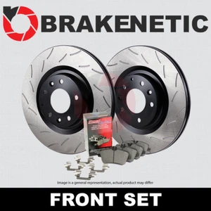 FRONT BRAKENETIC Premium RS Slot Brake Rotors + Ceramic Pads BPK91621 - Picture 1 of 1