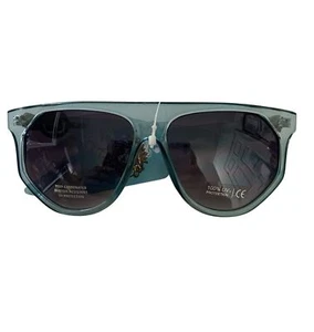 Kleo Kunststoff übergroße Flat Top Avaitor Mode Sonnenbrille blau gold Löwe Gafas - Bild 1 von 11