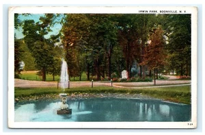 Erwin Park Irwin Boonville NY Fuente Piscina Estanque Condado de Oneida Postal 1938 C13 - Imagen 1 de 2