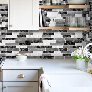 Self Adhesive Removable Waterproof Peel and Stick Backsplash Bathroom Wallpaper - Picture 1 of 10