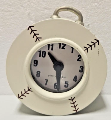 Round Baseball Clock by Pottery Barn For Kids - Image 1 of 4