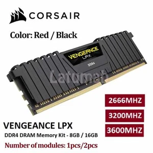 CORSAIR VENGEANCE LPX 8GB 16GB DDR4 2133 2400 2666 3200 3600 Desktop Memory Lot - Picture 1 of 10