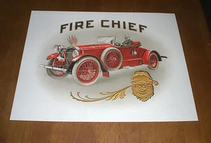 FIRE CHIEF CIGAR BOX INNER LABEL ART 11x14 PRINT            - Picture 1 of 1