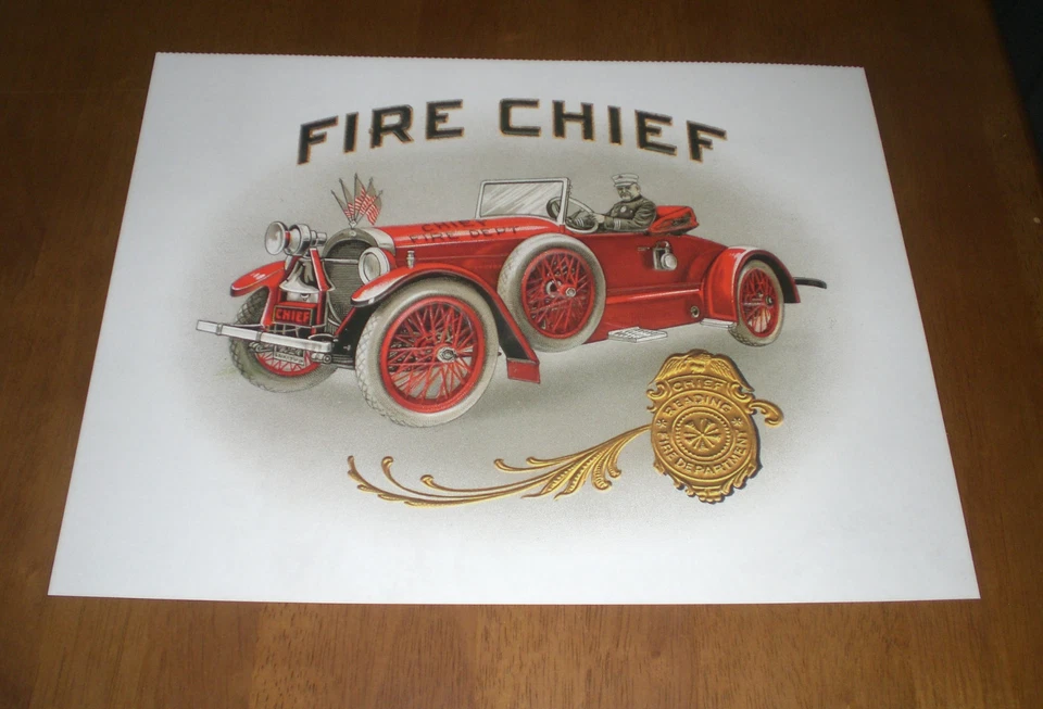 FIRE CHIEF CIGAR BOX INNER LABEL ART 11x14 PRINT            - Image 1 of 1