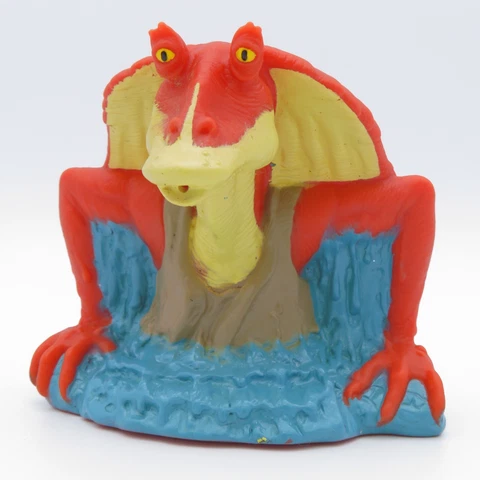 Star Wars Figure - 1999 Water Squirting Jar Jar Binks - KFC 3.5" Promo Vtg Cover
