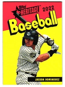 2022 Jasson Dominguez Topps Heritage Minor Leagues Rookie Pack Cover NY Yankees - Foto 1 di 2