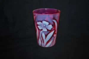 RARE VICTORIAN NORTHWOOD CRANBERRY OPALESCENT DAFFODIL TUMBLER C1903 - Picture 1 of 4