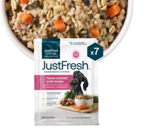 JustFoodForDogs JustFresh Home-Cooked Pork 12 oz 14 Pack EXP 12/26 - Picture 1 of 3