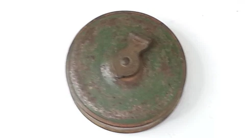 Antique 25 Foot Tape Measure Cloth Tape Metal Case Round Cover
