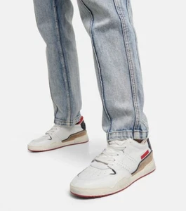 Isabel Marant Emree Leather Sneakers White Red Size 38 - Picture 1 of 7