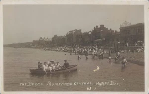 Reino Unido Kent Herne Bay Beech barco paseo marítimo RPPC década de 1920 - Imagen 1 de 2