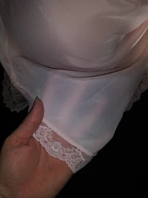 Vtg SATIN THIN TISSUE SHEER SLIP SKIRT LINGERIE OFFICE SISSY SLIP LINGERIE S - Image 1 of 4