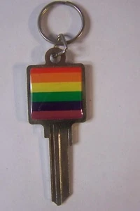 Rainbow LGTQB Kwikset KW1 house key blank. - Bild 1 von 1
