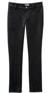 Velour Pants SO Black Flat Front Glitter Jeggings Adjustable Waist Girls-sz 14 - Picture 1 of 5