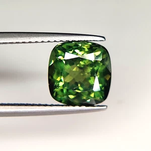 3.38 Ct ~ Natural Mind Blowing Luster Top Green Apatite Cushion Cut- A439 - Picture 1 of 2