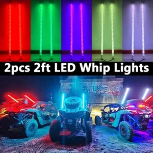 Antena de luces LED látigo multicolor RGB de 2 pies para ATV UTV RZR Polaris - Imagen 1 de 11