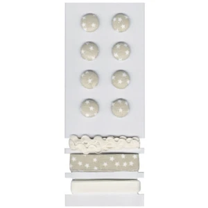 Boutons et rubans, Etoiles, 8 boutons rubans à 1m beige - Imagen 1 de 1