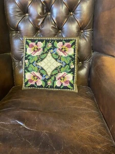 vintage cushion cover swedish Decor Needlepoint 27x27cm - Picture 1 of 5