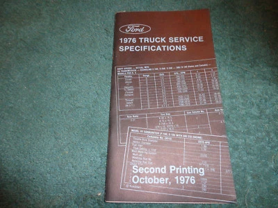 Ford Truck 1976 libro de especificaciones de servicio/manual original/pickup Bronco++ Foto 1 de 4