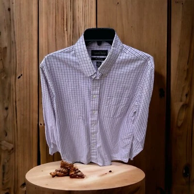 Kenneth Roberts Platinum Men Shirt 16. 34/35 Purple/pink Check Button Down - Image 1 of 4