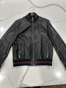 MENS GUCCI LEATHER JACKET SIZE 60 ****100% AUTHENTIC**** - Picture 1 of 17