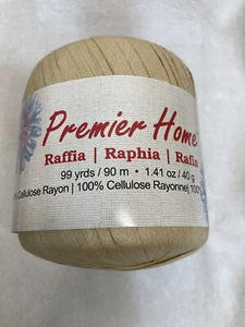 Raffia Yarn-Premier yarns-100% Cellulose Rayon Crafts Crotchet Fall Christmas - Picture 1 of 6