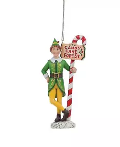 Jim Shore Elf Ornamento Buddy The Elf por Candy Cane Forest Signpost - Imagen 1 de 1
