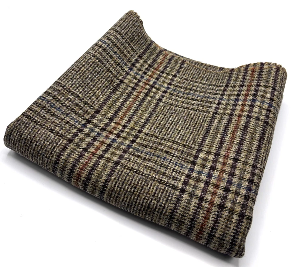 Multicolour Wool Fabric Check Remnant Wool Cushions Patchwork 3.0m x 50cm 400g - Image 1 of 4