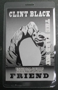 Vintage Genuine Clint Black The Hard Way Tour FRIEND Laminated Backstage Pass - Picture 1 of 2