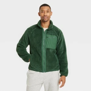 Goodfellow & Co. Herren Ultra Soft Full Zip Fleecejacke Grün - Größe M - Bild 1 von 1