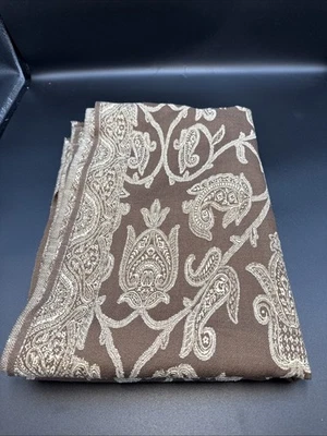 Cachecol Pottery Barn toalha de mesa 40x60 marrom paisley luxo lã mistura de algodão - Imagem 1 de 4