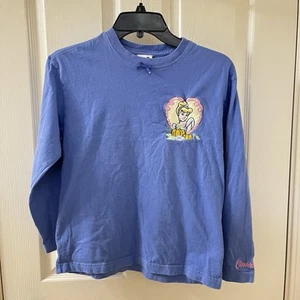 The Disney Catalog Blue Embroidered Cinderella Long Sleeve Top Girls SZ L 10-12 - Picture 1 of 13