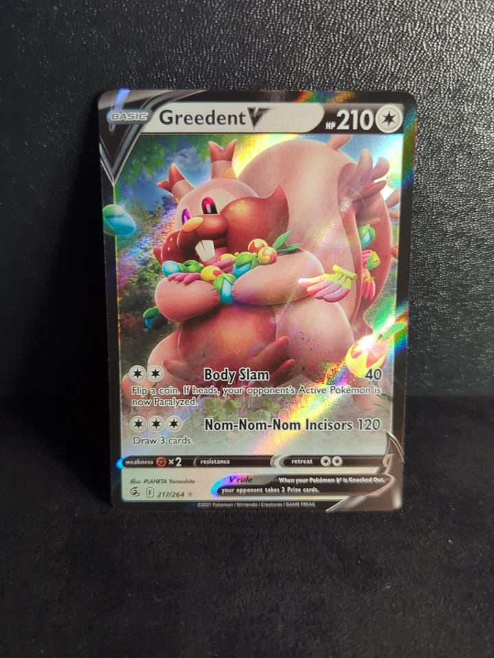 Greedent V 217/264 - Pokemon TCG SWSH Fusion Strike - NM Ultra Rare FULL ART - Image 1 of 1