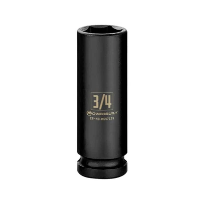 Powerbuilt 1/2 Inch Drive x 3/4 Inch 6 Point Deep Impact Socket - 647174 - Image 1 of 4