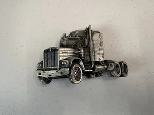 Vintage 1980 Bergamotte Kenworth LKW Messing Gürtelschnalle - Bild 1 von 9