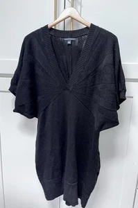 Banana Republic Tunic Style Sweater Dress Womens XL Black Ponte Knit Wool Black - Picture 1 of 7