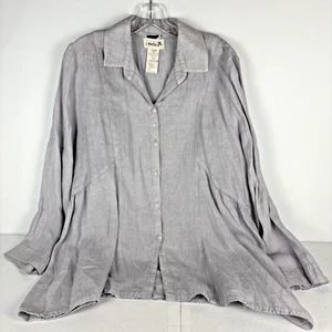 Camicia di lino Cannisse Donna L grigio chiaro tinto in capo Provenza Francia Boho - Foto 1 di 11