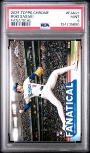 2025 Topps Chrome Baseball Roki Sasaki Fanatical Rookie Card #FAN21 PSA 9 SP - Picture 1 of 2