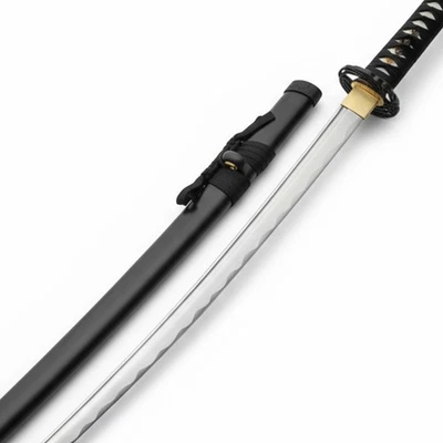 Espada Samurai Hecha a Mano 41.25 Pulgadas con Remolino Tsuba Vaina y Cubierta de Tela Foto 1 de 4