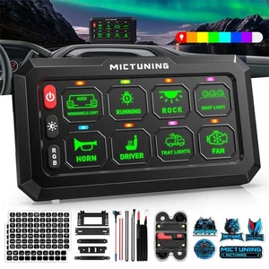 8/12 Gang RGB Switch Panel LED Circuit Control Box Relay System 12v-24v Car Boat - Picture 1 of 42