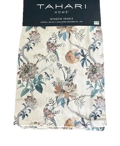 2PC Tahari 50”x 96” Pheasant Bird Floral Window Curtain Panels - Picture 1 of 6