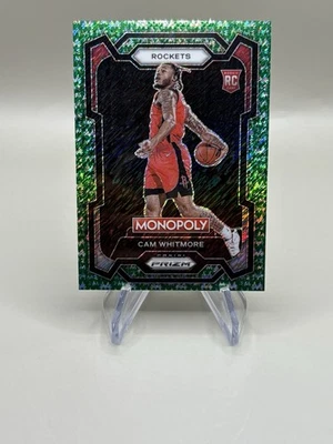 2023 Panini Monopoly Cam Whitmore Rookie Green Shimmer /20 Houston Rockets 🔥 - Image 1 of 2