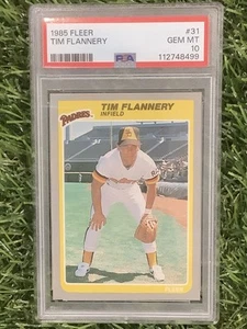 1985 FLEER #31 TIM FLANNERY PADRES PSA 10 - POP 6 - FREE SHIP - SEE OUR FEEDBACK - Picture 1 of 2