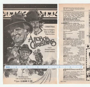 1987 A HOBO'S CHRISTMAS Magazine AD ~ Barnard Hughes ~ DOLLY PARTON Show ~ Jerry REED - Bild 1 von 2