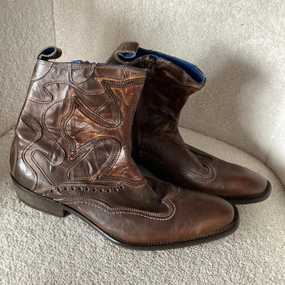 Mark Nason Rock Lives Cremallera Lateral Dragon 67639 Botas de Cuero Marrón Para Hombre 9.5 Foto 1 de 4