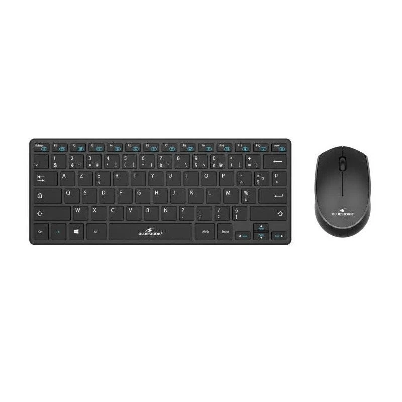 Pack Clavier et souris sans fil - BLUESTORK - PACK-MINI/FR - Ultra compact - Noi - Photo 1/4